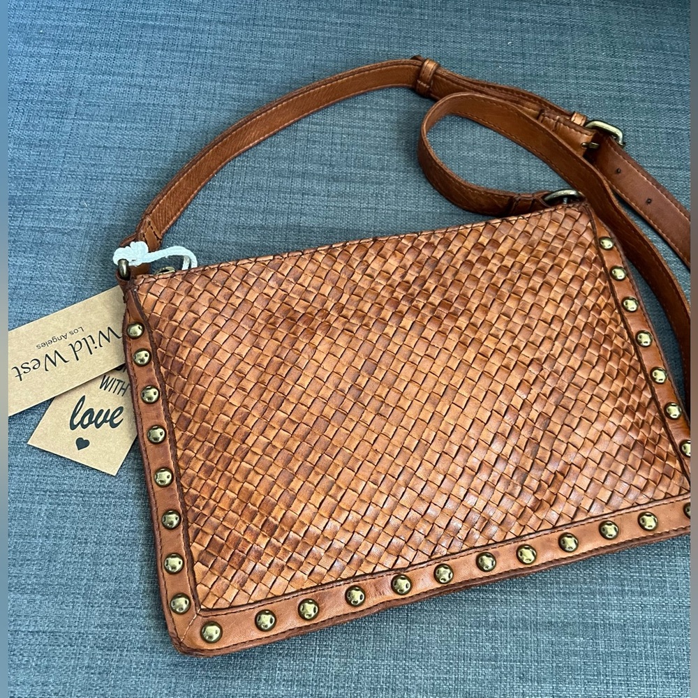 NWT WILD WEST LEATHER CROSSBODY SHOULDER BAG PURSE